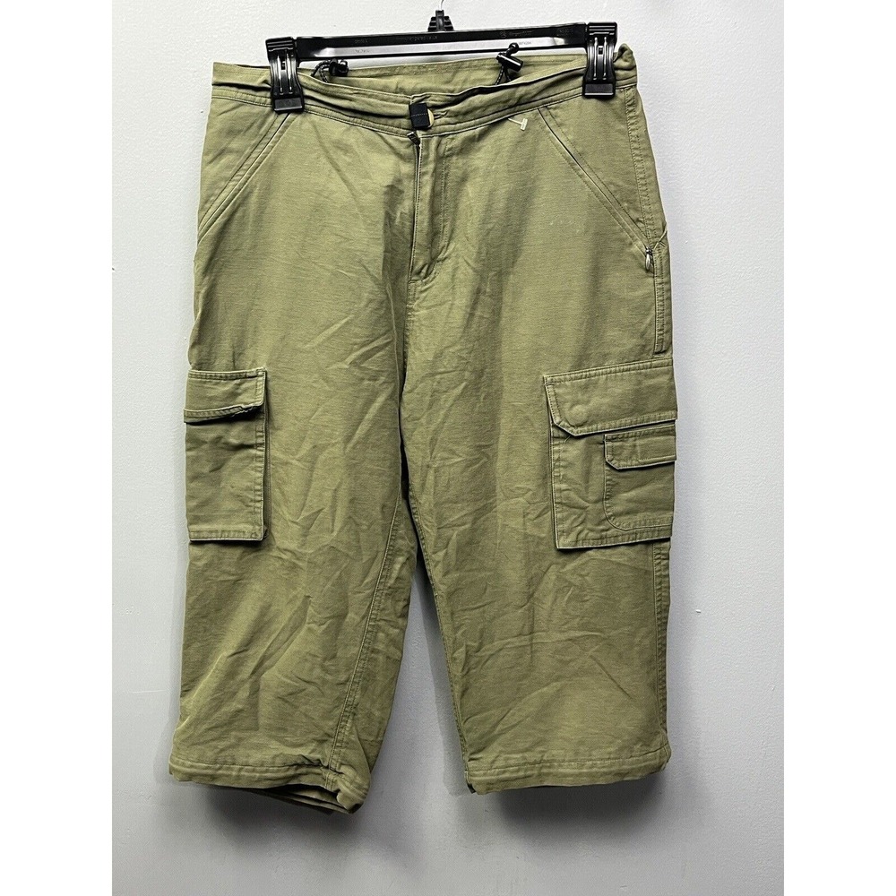 Oobe Cargo Capri Womens 6 Olive Green Gorpcore‎ Utilitarian Cotton Nylon Blend